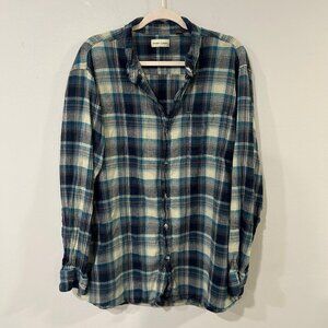 Hobbs Creek Flannel Blue Plaid Flannel Button Down Shirt Men's Size 2XL